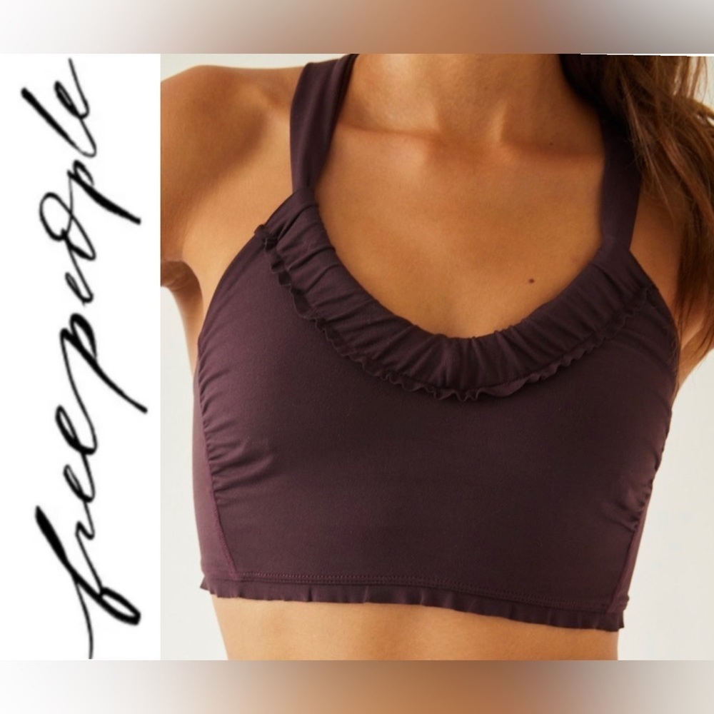 💫 FP MOVEMENT by FREE PEOPLE Down The Line Sports Bra in Black Raisin